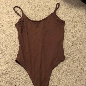 Brown triangle body suit